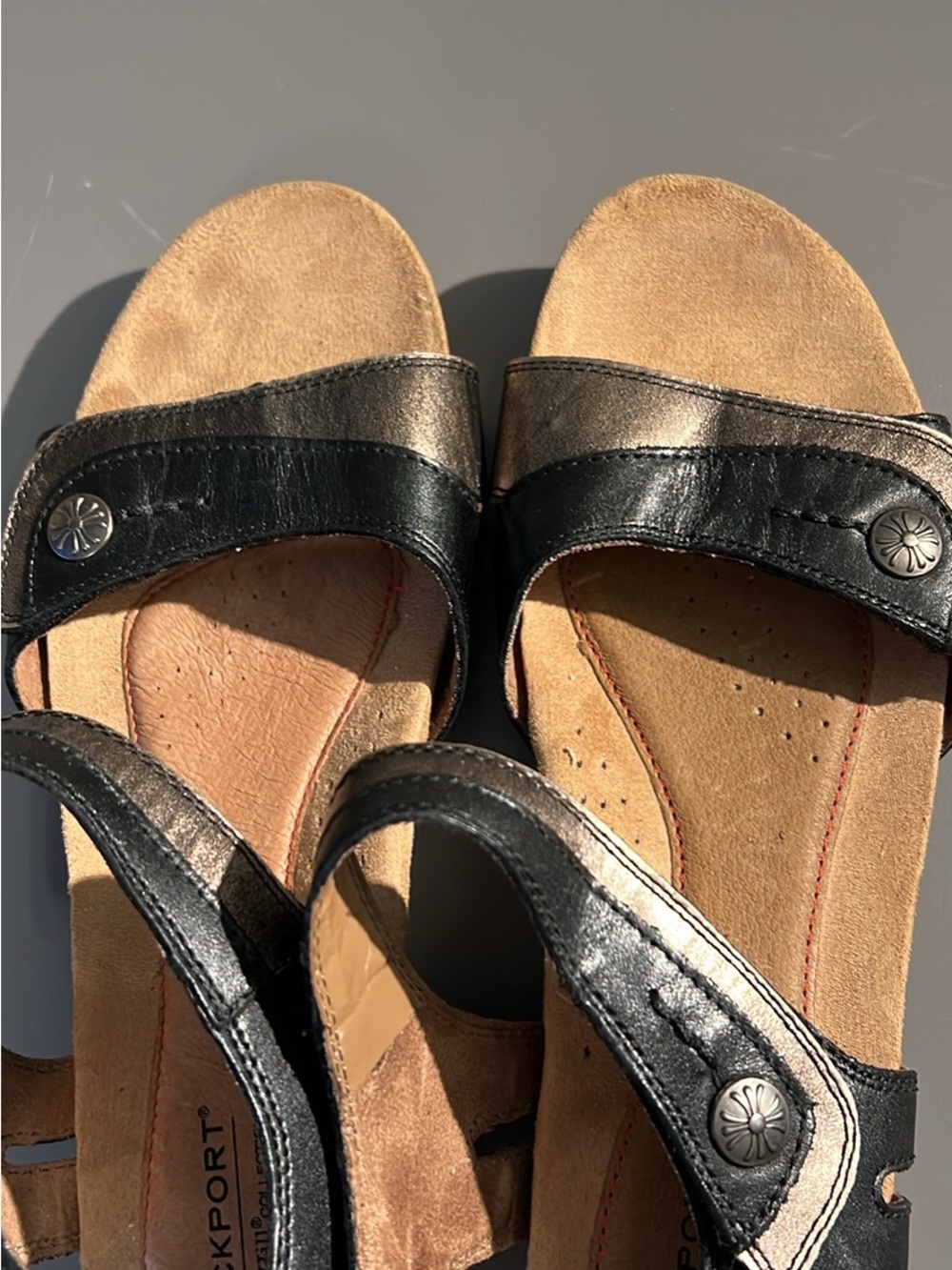 Rockport Black and Tan Women's Comfort Sandals